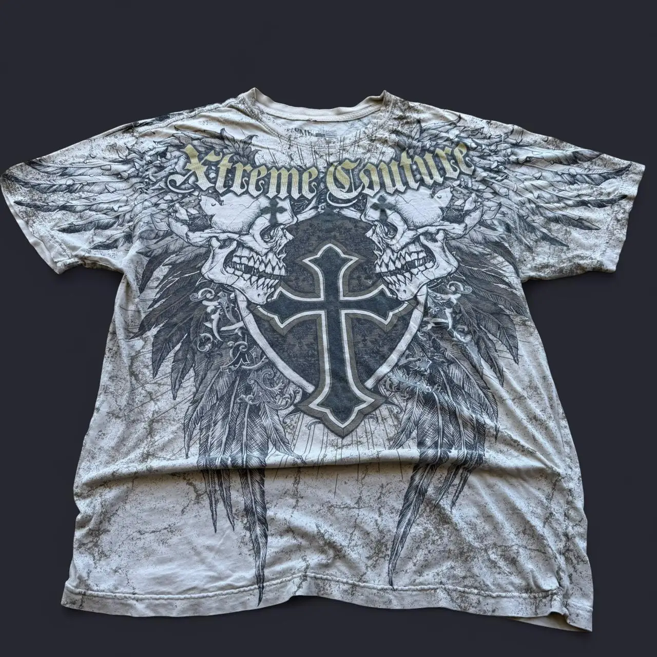 

Retro American round Neck Cotton Double-Sided Oversized Printed Pattern T-Shirt Y2K Style Personalized Top for Casual Wear