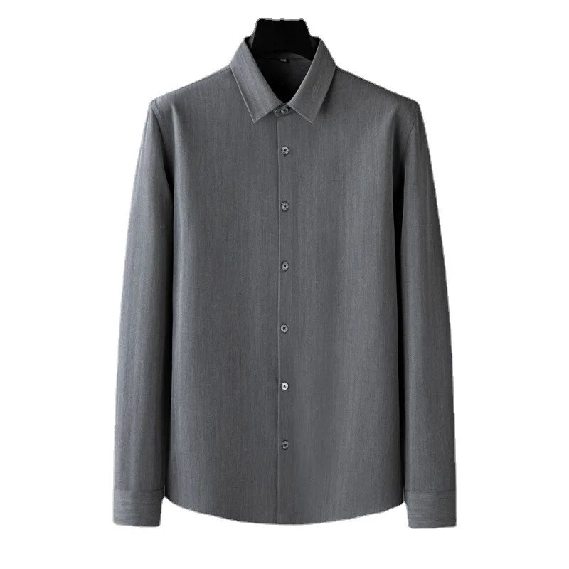 

Мужская весенне-летняя тонкая нежелезная рубашка с длинным рукавом, элитная приталенная деловая повседневная деловая повседневная устойчивая к морщинам официальная новая мужская рубашка