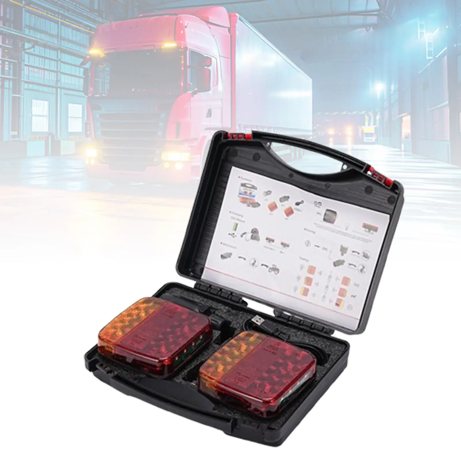 

LED Stop Taillights Side Light Rechargeable Lightweight 12/24V Multipurpose Tail Lamp for RV Boat Tractor Lorry