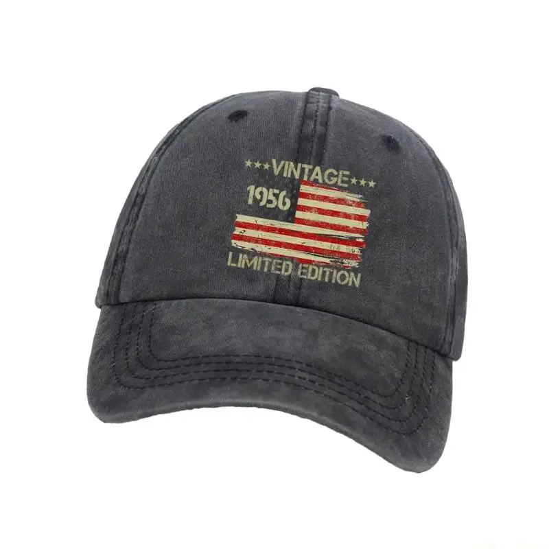 31BF Cotton Baseball Hat with Front Flag Print, Six Panel and Adjustable Rear Strap for Daily Outdoor Outings