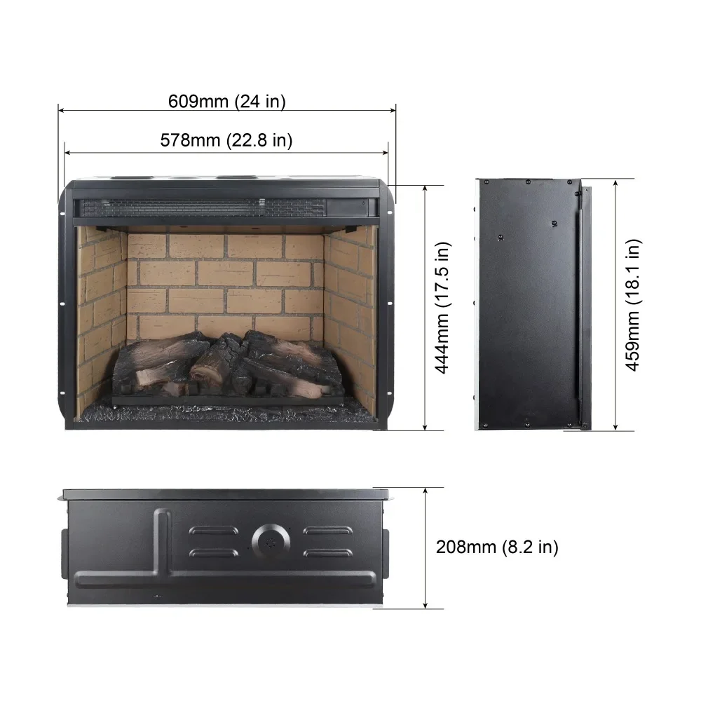 Inserções De Lareira Elétrica, Quartzo Infravermelho, Aquecedor LED, Armário De Pé Livre