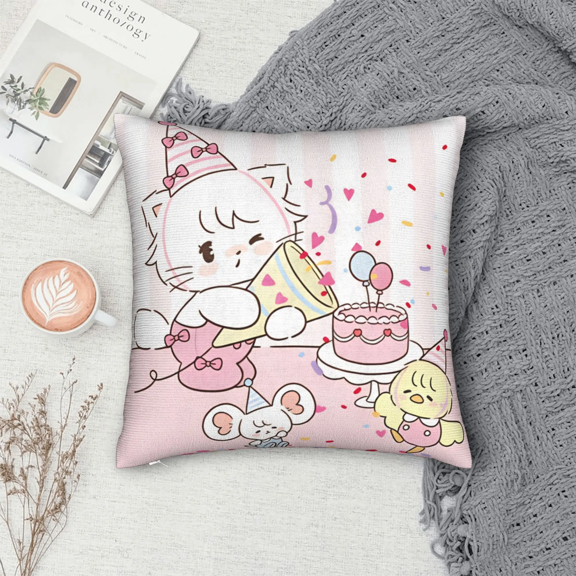 Pillow Case Mikkos Mousses Soft  Pillow Cover For Sofa Car Home Decor Cute Funny Pillowcases
