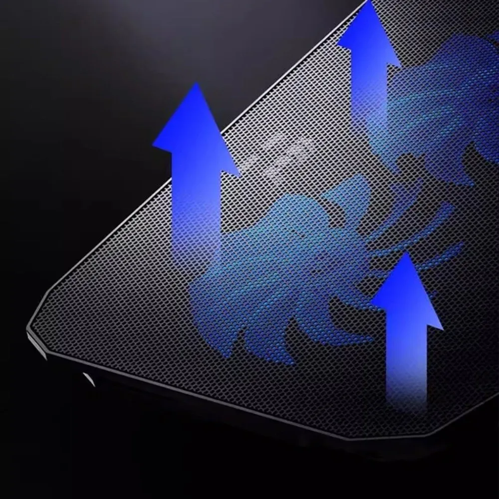 CPU Cooling Foldable Laptop Table RGB Two Fans Portable Notebook Riser Cooling Colored Lights Laptop Stand Holder Computer