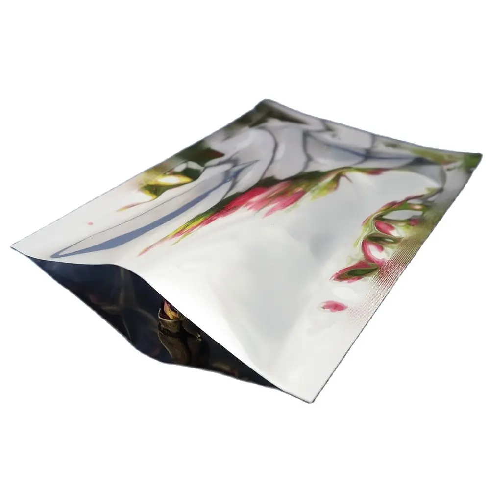 100pcs Silver Plating Aluminum Foil Flat Bags - Top Open Food Grade Heat Sealing Aluminized Plastic Pouch Powder / Sauce Package