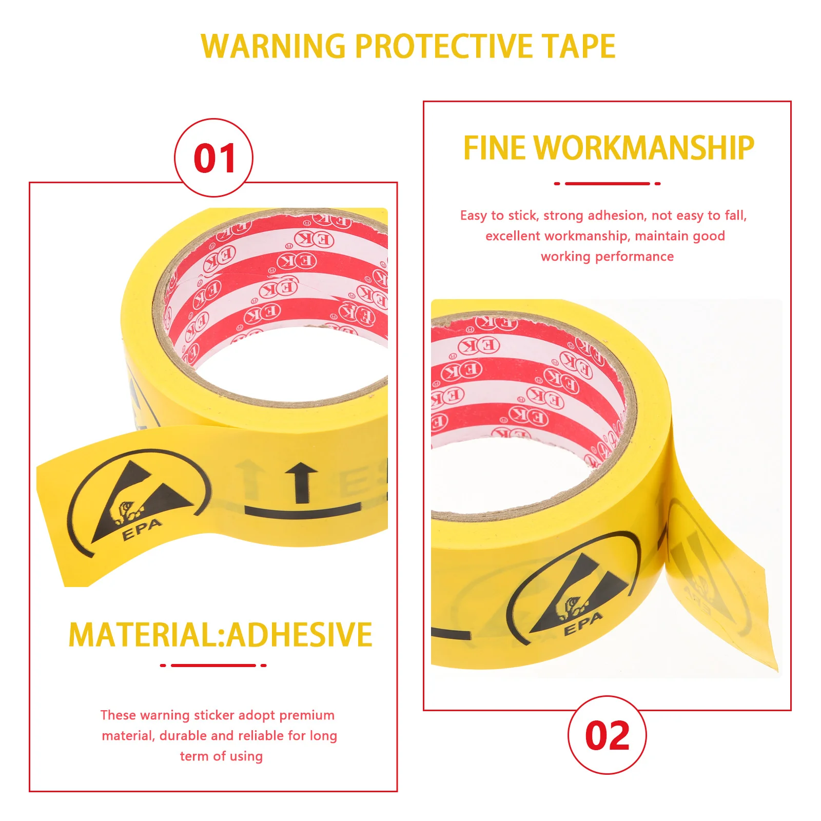 Labels Anti-static Tape Electrostatic Sticker Self Adhesive Warning Non-slip Decal Yellow