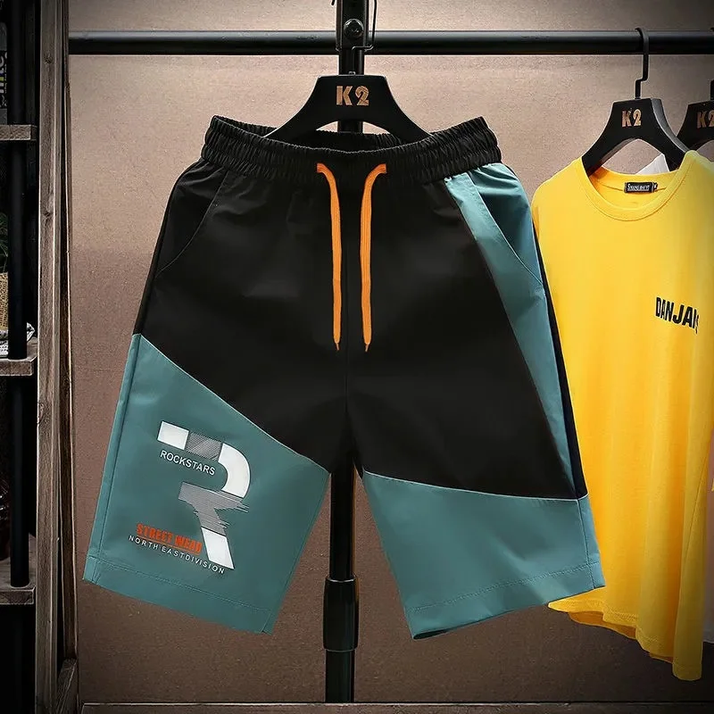 

Шорты-капри мужские из вискозы, свободные быстросохнущие Прямые повседневные уличные спортивные с эластичным поясом, завязками и карманами, с принтом, лето