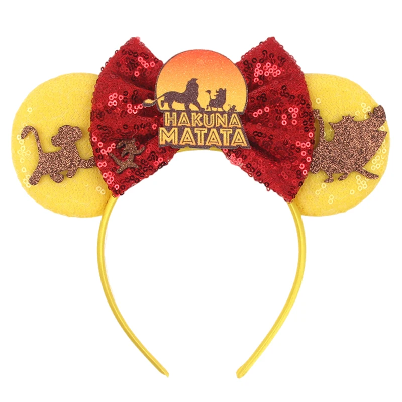 2026 Lion Character Mouse Ears Headband For Kids Party Festival Cosplay Animals Kingdom Hair Accessories Sequins Bow Hairband view 4