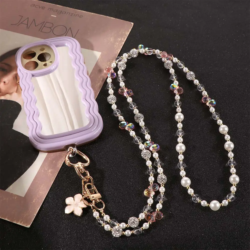 

Bag Chain Beaded Crossbody Phone Chain Anti Loss Universal Mobile Phone Crossbody Strap Colorful Sweet Phone Neck Straps