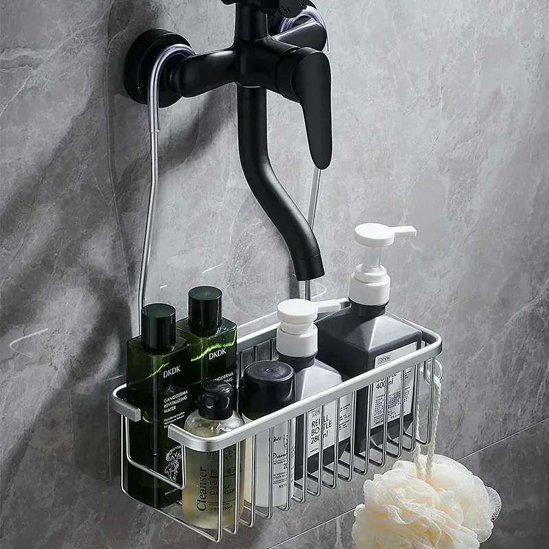 Convenient Toilet Shower Rack with No Drilling Installation Bathroom  Basket for Shower Room and Bath Products Hair dryer holder