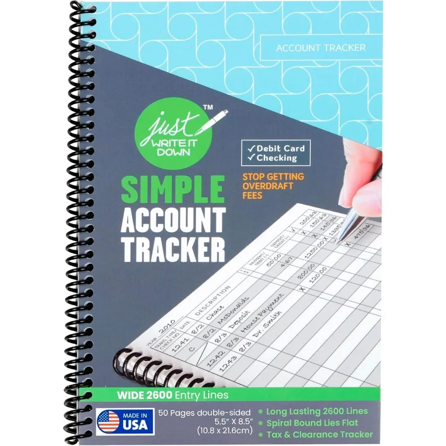 

Premium Check Book Register Debit Card Ledger Notebook for Tracking Checking Account Transactions Business Ledger Cash Log and