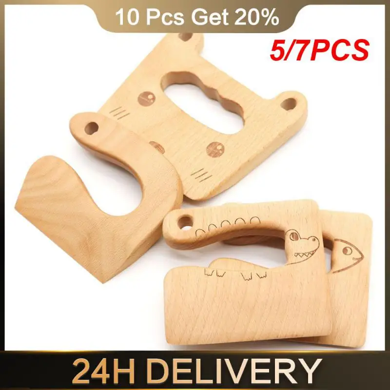 5/7PCS Knives For Children Non-toxic Wood Imagination Game Accessories Wooden Knife Christmas Gifts Popular Commodities