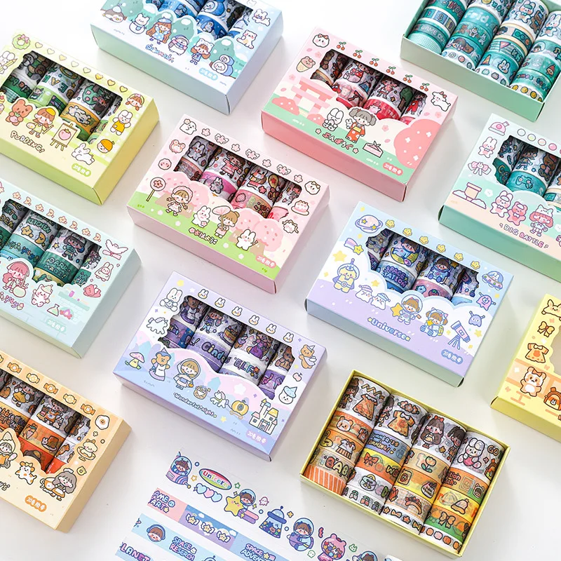 

20 Rolls/kit Washi Tape Set Ruan Ruan's Wonderland Series Cute Girl Cartoon Hand Account Decoration Collage 10mm 15mm 30mm