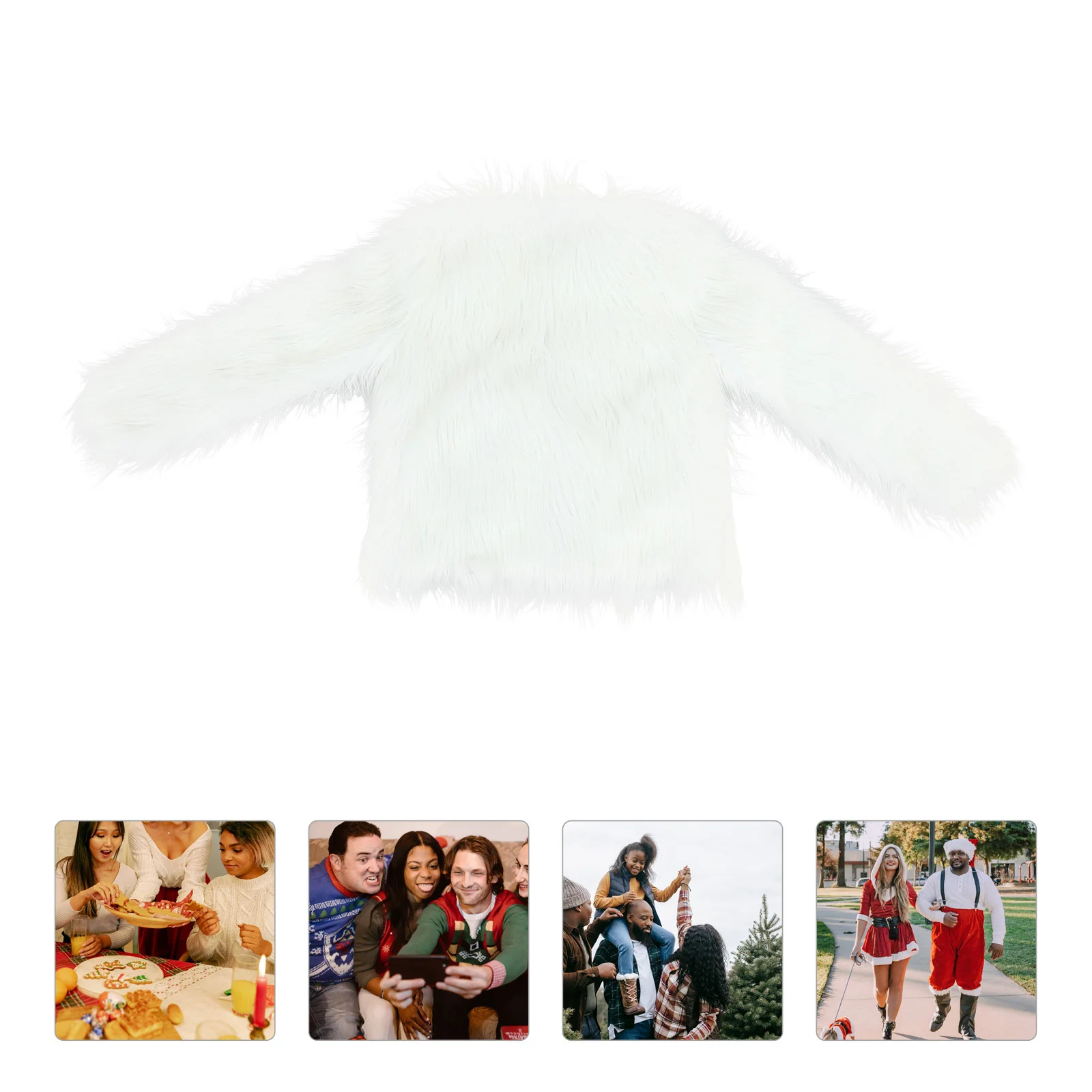 

Led Faux Coat White Xxxl Light Up Coat Light Up Winter Outwear For Christmas Halloween Party Nightclub Jacket