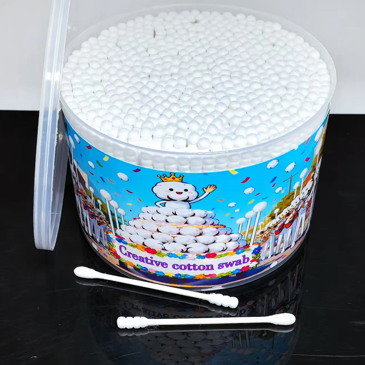 500개 창의적인 면봉, 양쪽 끝이 나선형인 성인용 면봉, 다용도 선물용 면봉