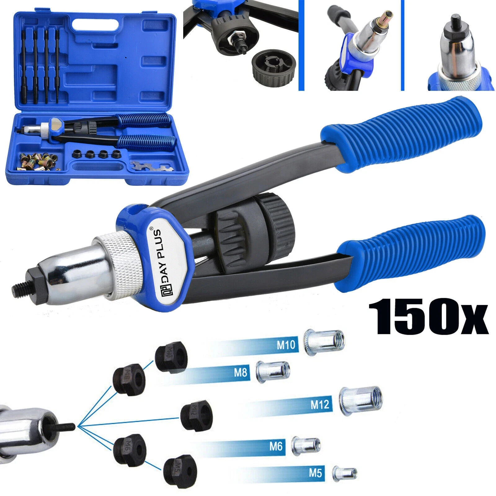 Jeu de 150 écrous à riveter M5-M12 avec rivets filetés, pince à riveter et pince à écrous à riveter