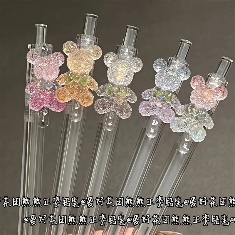 12 Pcs Student Exam Mechanical Pencils 0.5/0.7mm High Quality Girly Heart Hobby Flower Club Bear Automatic Pencil