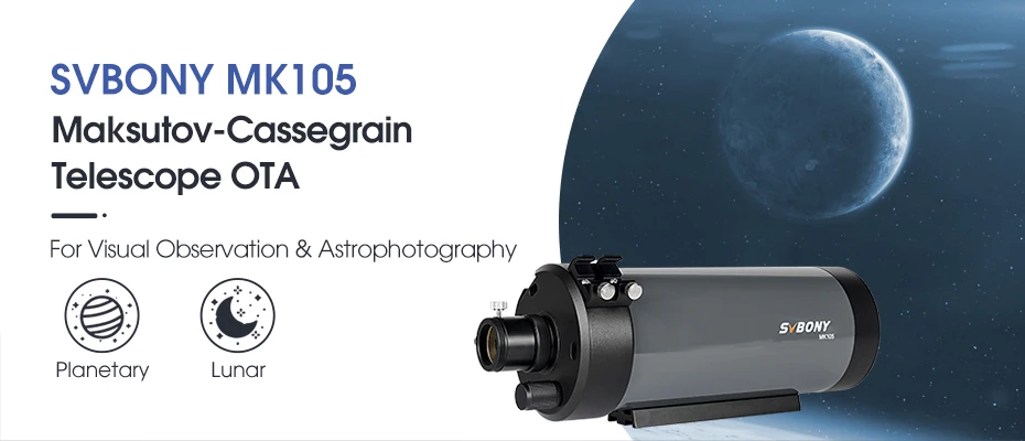Svbony MK105 Telescope OTA Portable Design for Lunar Planetary Observations and Photography MK105 Maksutov Cassegrain