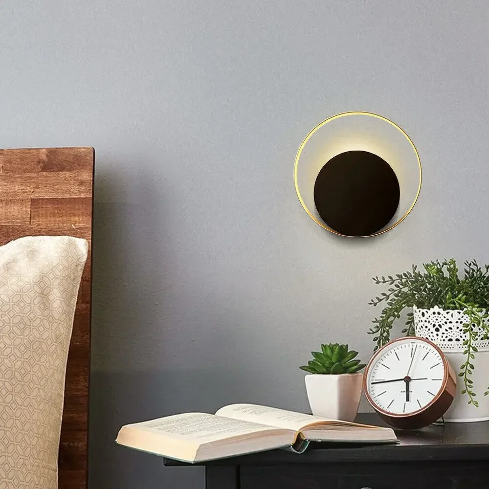 Modern LED Wall Lamp Indoor Round Moon Light Lamp Nordic Style Wall Mounted US wall decor