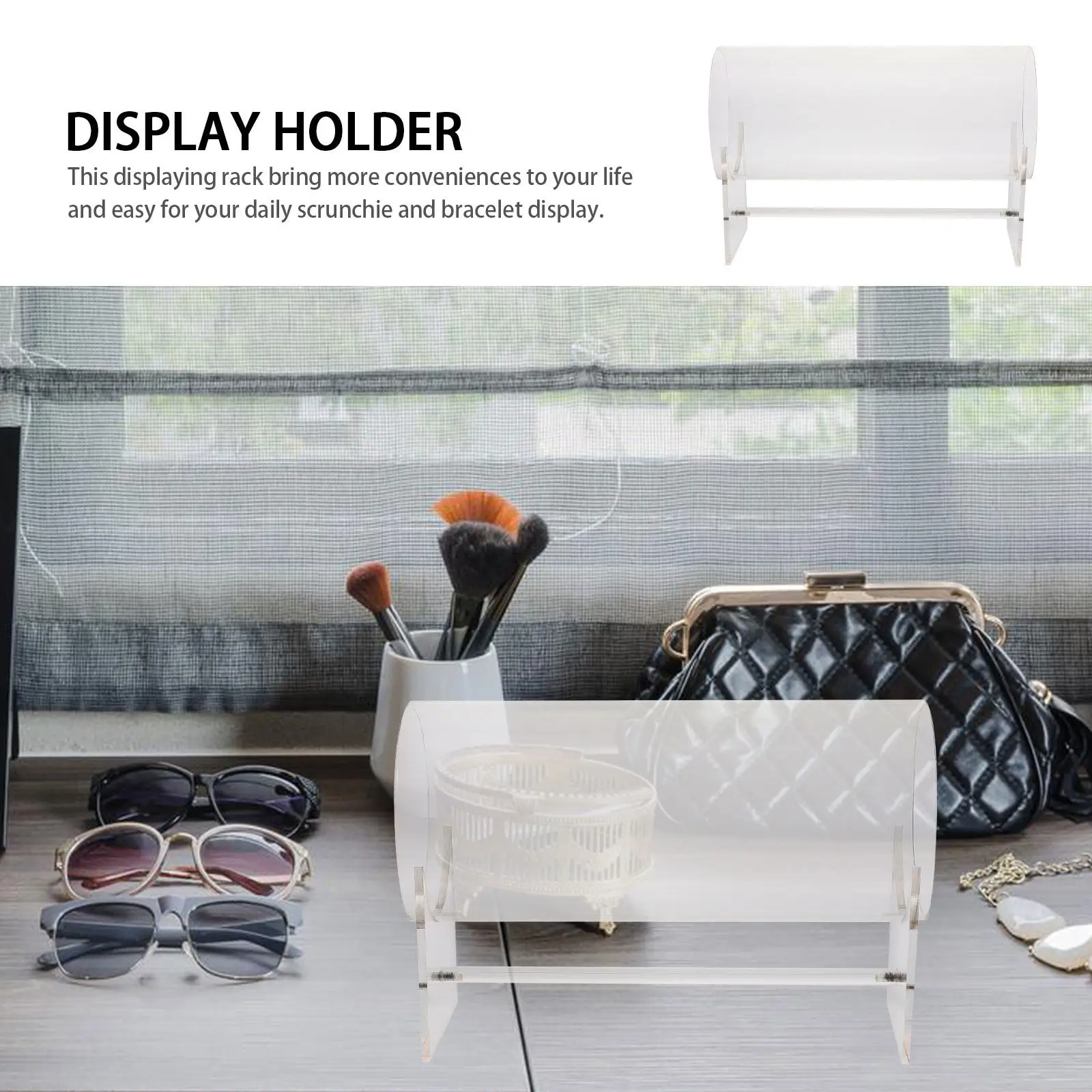 

Acrylic Scrunchie Display Holder Elegant Stylish Hair Accessory Organizer for Headbands Hair Hoops Rings Tidy Dresser Desktop