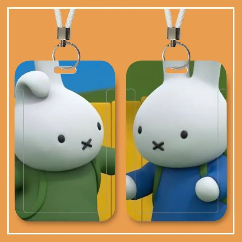 Kawaii MIffy Student Campus Card Holder Meal Bus Card ID Card Protective Cover Access Control Hardshell Lanyard Christmas Gift