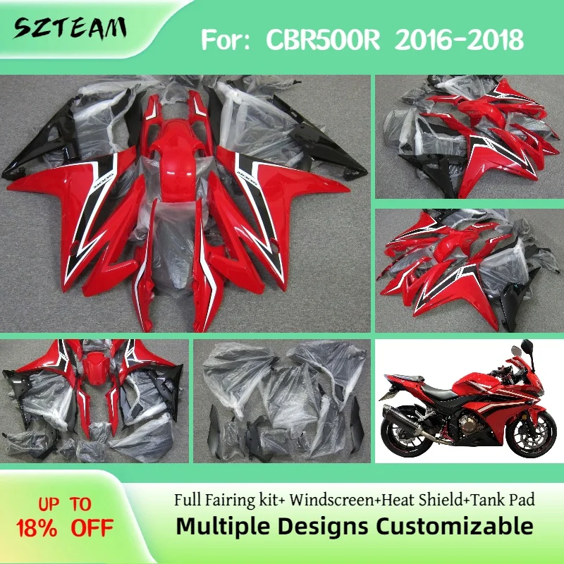 Aftermarket Fairings for HONDA CBR500R 2016 2017 2018 Motorcycle Body Set Fairing Plastic Kit CBR 500R 16 17 18