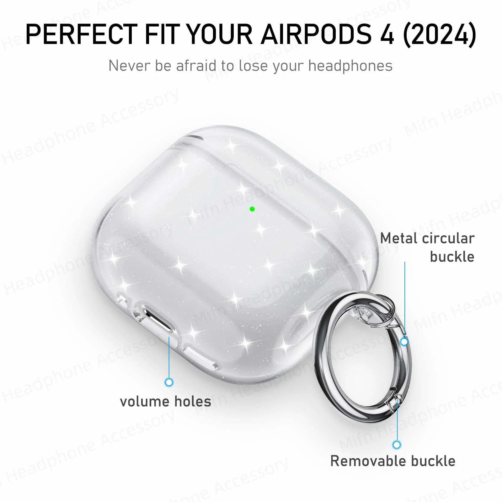 voor airpods 4 case cover soft shell Transparante TPU Cover met Cleaner Kit & Sleutelhanger Glitter Oortelefoon Gevallen voor AirPods 4 (2024)