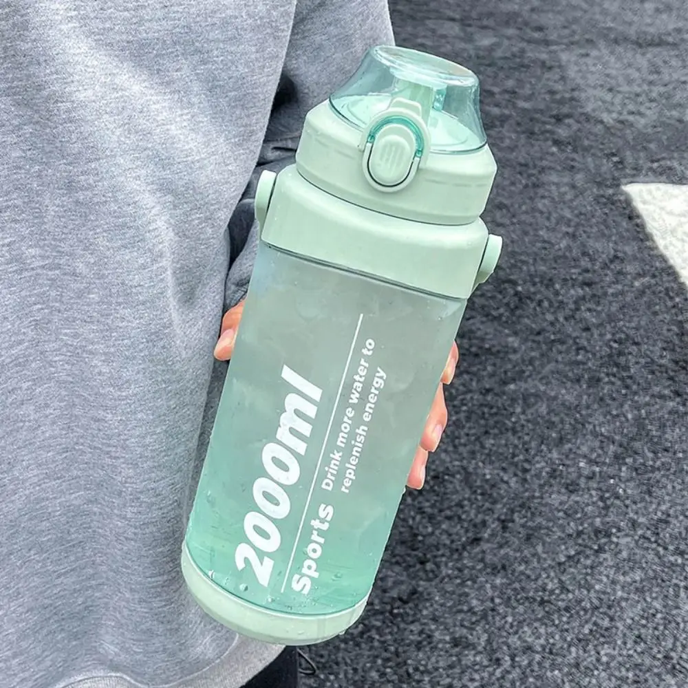 with Straw Straw Sports Water Bottle With Handle Large Capacity Fitness Drinking Cups Leak-proof Precise Scale
