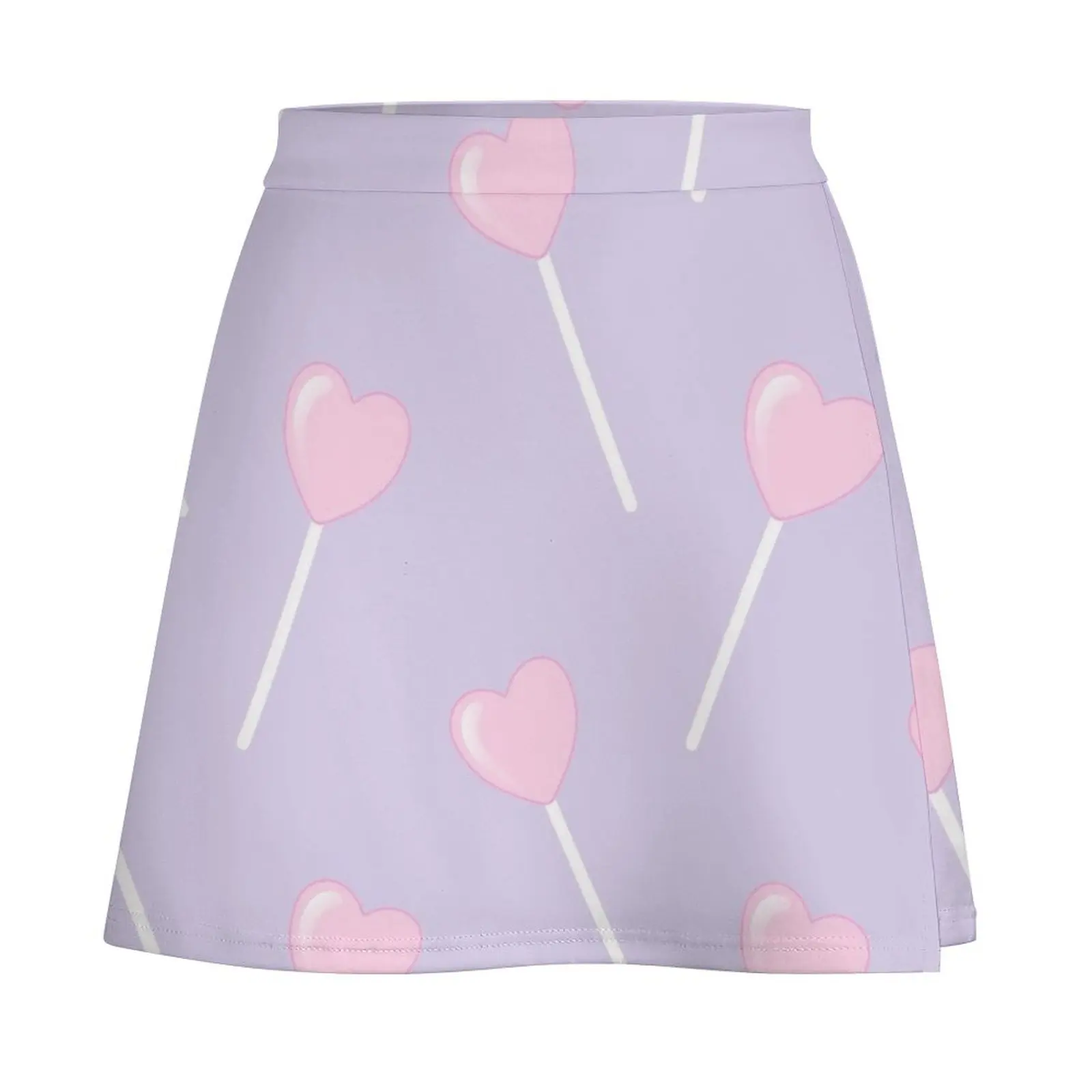 heart lollipops pattern in pink Mini Skirt Women's summer skirts summer clothes Woman skirts Mini Skirt