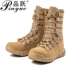 Men's Desert outdoor hiking boots Ultralight Sand and coffee shoes desert work Safety sneakers High quality men's boots