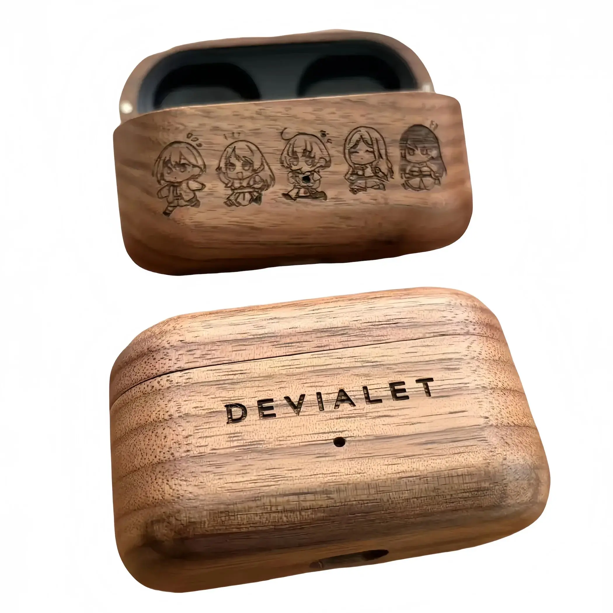 

Walnut Wood For Devialet Gemini II Case Luxury Solid Wooden Handmade Cover Wireless Bluetooth Earphone Protective Cases