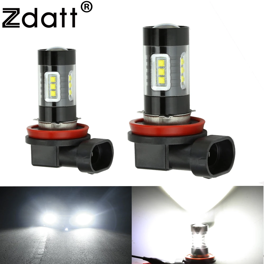 

ZDATT H7 H11 Led Fog Lamp H4 H8 H7 H10 HB3 9005 9006 HB4 Led 12V 24V Foglights With Lenses 6000K White Mini Car Light Bulbs