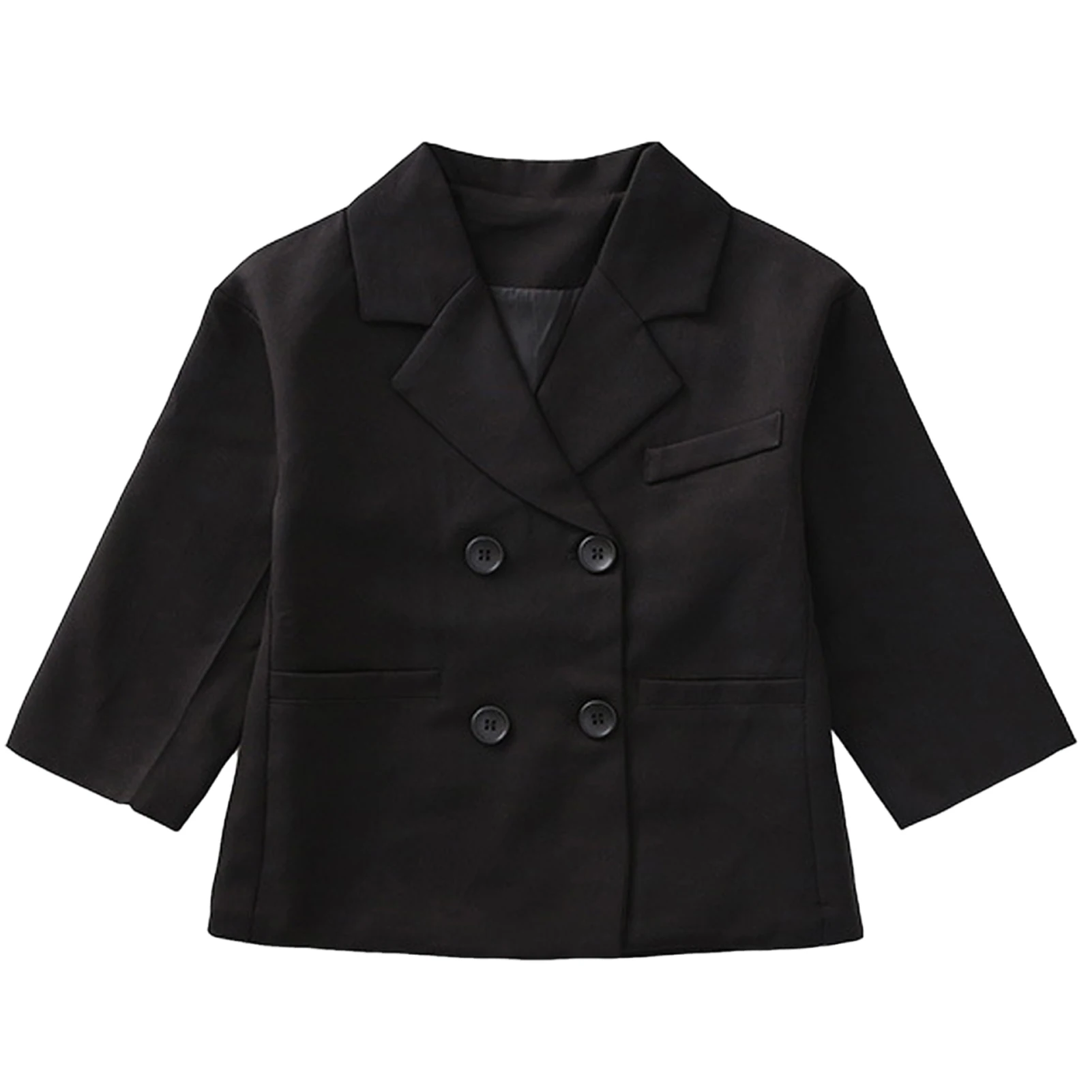 Gabardina para Niñas, Chaqueta Cortavientos para Niños, Chaqueta Británica de Doble Botonadura a Prueba de Viento para Niños, Ropa Exterior Infantil con Cuello de Solapa y Botones