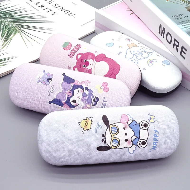 Cinnamoroll Kuromi Anime Kawaii Sanrio kacamata kasus siswa lucu kartun Pochacco kotak penyimpanan kaca hadiah yang indah untuk anak-anak