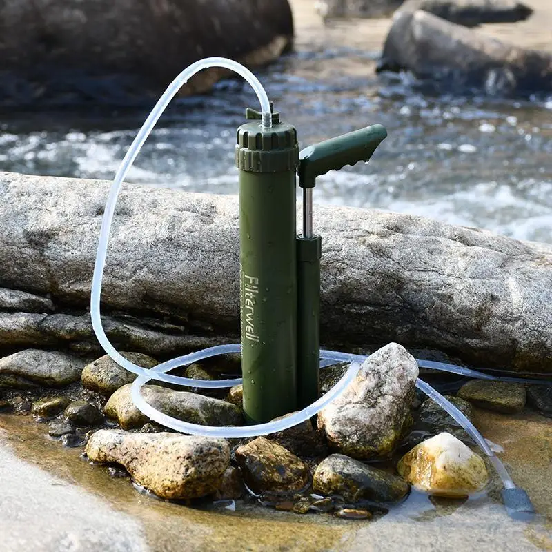 Osmosis Terbalik 0.0001 Mikron Survival Minum Berkemah Mendaki Pemurni Air Ro Pompa Tangan Portabel Filter Air Luar Ruangan