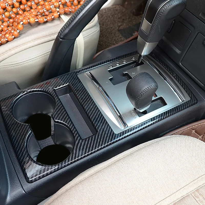 

A58X-For Mitsubishi PAJERO 2007-2019 Car Central Control Gear Shift Panel Cover Water Cup Trim Frame Fit Inner Accessories