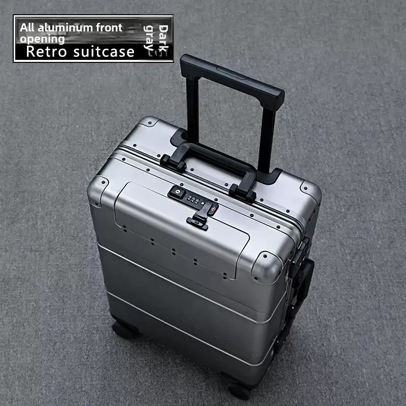 KLQDZMS Handgepäck-Reisetasche, 20 Zoll, Boarding-Box aus Aluminium-Magnesium-Legierung, 28 Zoll, hochwertiger Koffer mit großem Fassungsvermögen