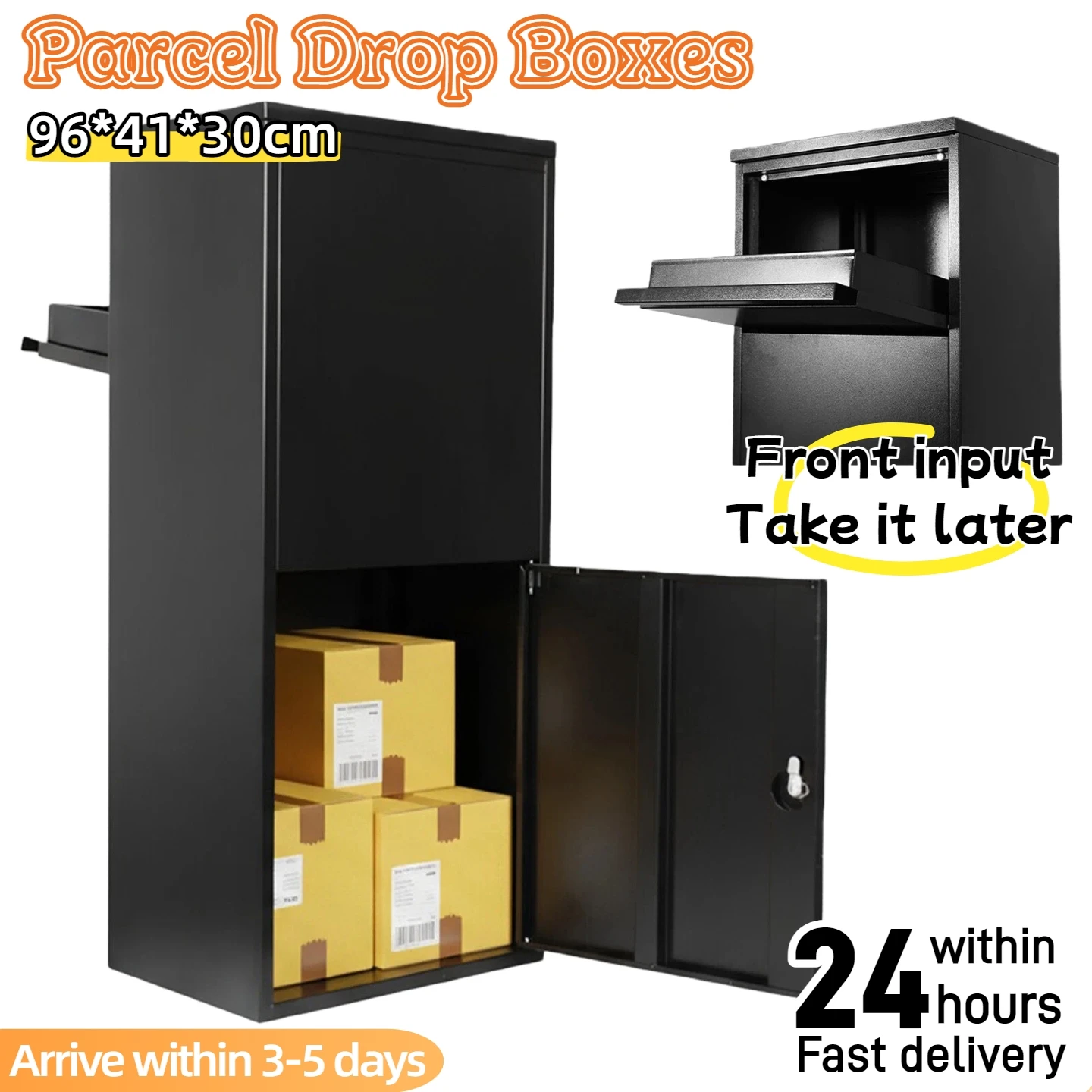 

Outside Large Parcel Metal Drop Box with Lockable Secure Waterproof and Anti-Theft Storage for Porch Curbside House Office