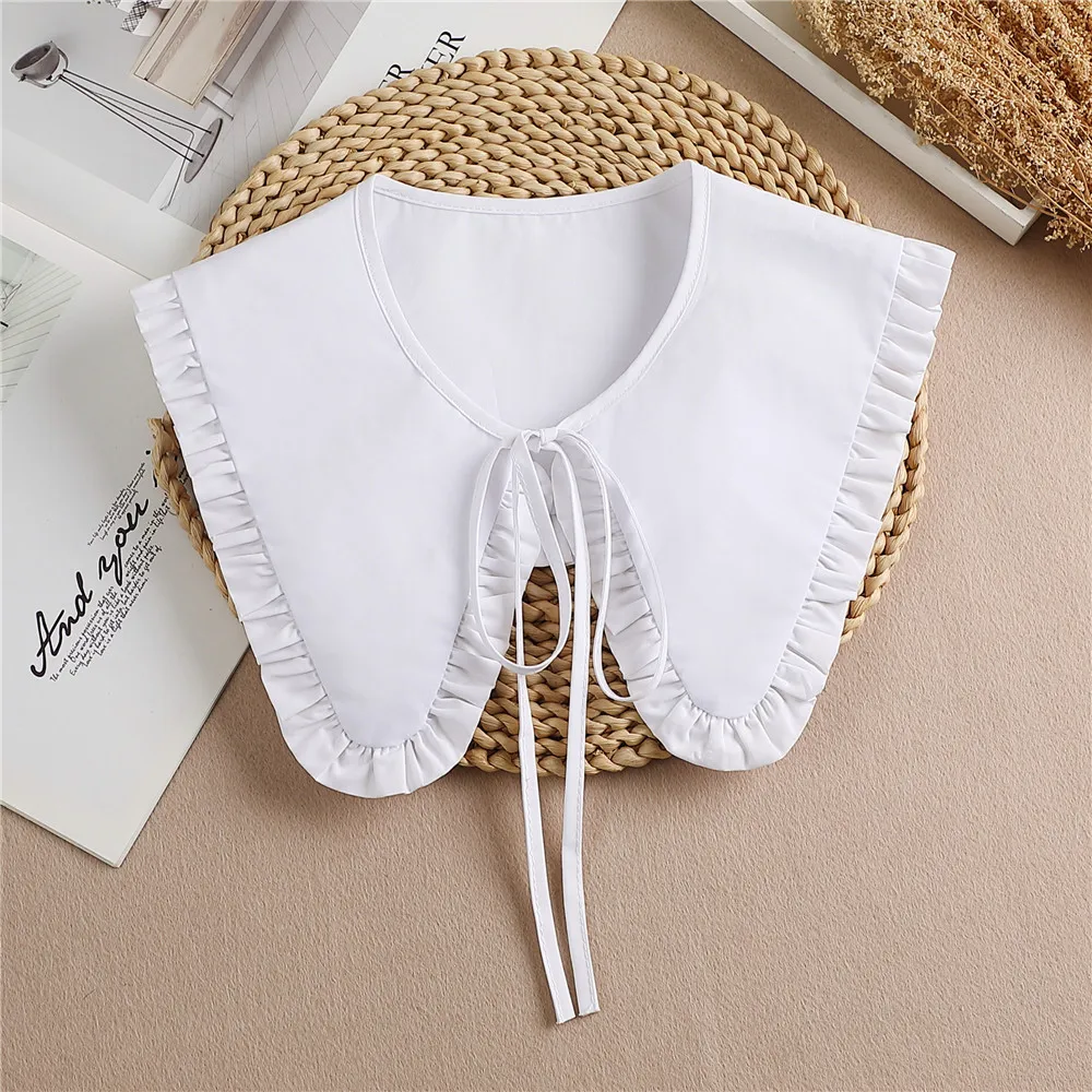 

Linbaiway Cotton Big Fake Collar Shawl White Women Removable Dress Detachable Collar Wrap Shawl Accessories 2023 False Collar