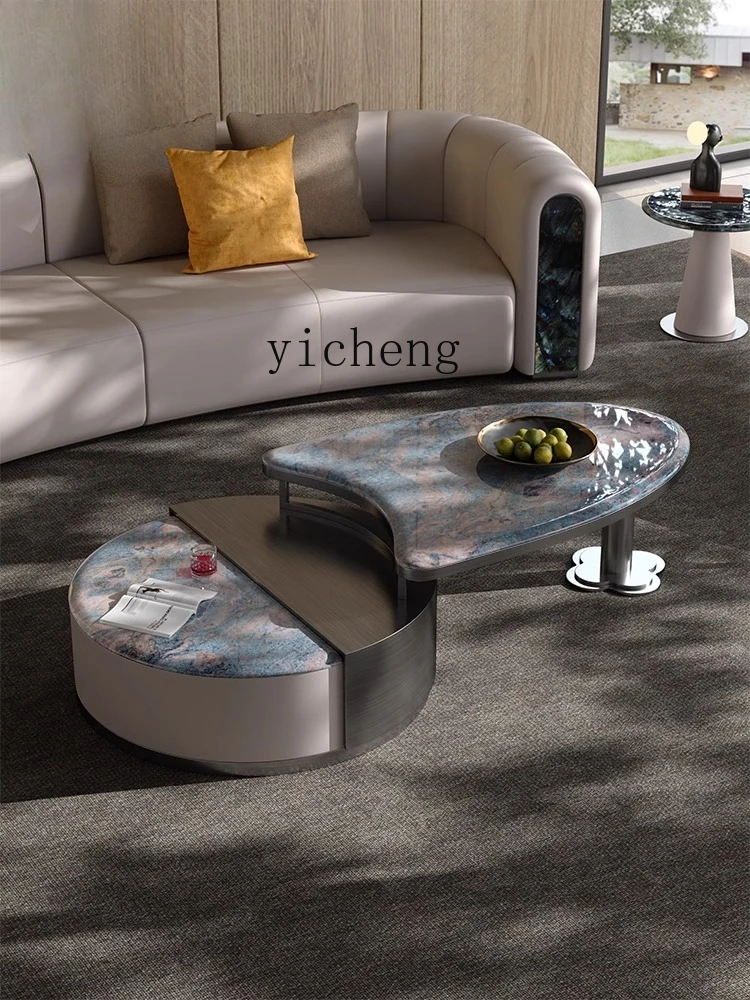 

CL light luxury marble telescopic coffee table modern light luxury minimalist coffee table TV cabinet