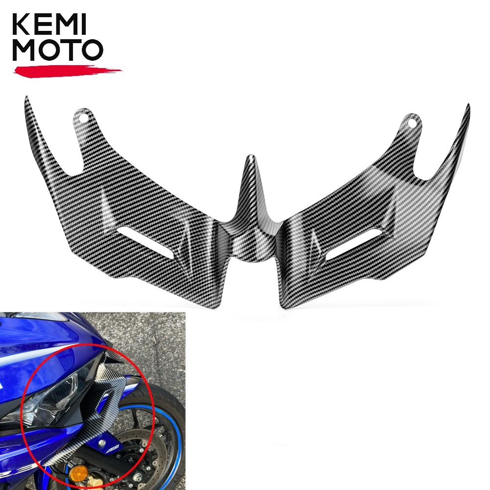 

For Yamaha YZF R3 R25 2014-2018 Motorcycle Fairing Aerodynamic Winglets Front Cover Carbon Fiber Style Motorcycle Wind Wing