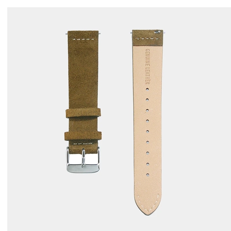 20 mm 22mm Genuine Vintage Suede Leather Watch Strap Band