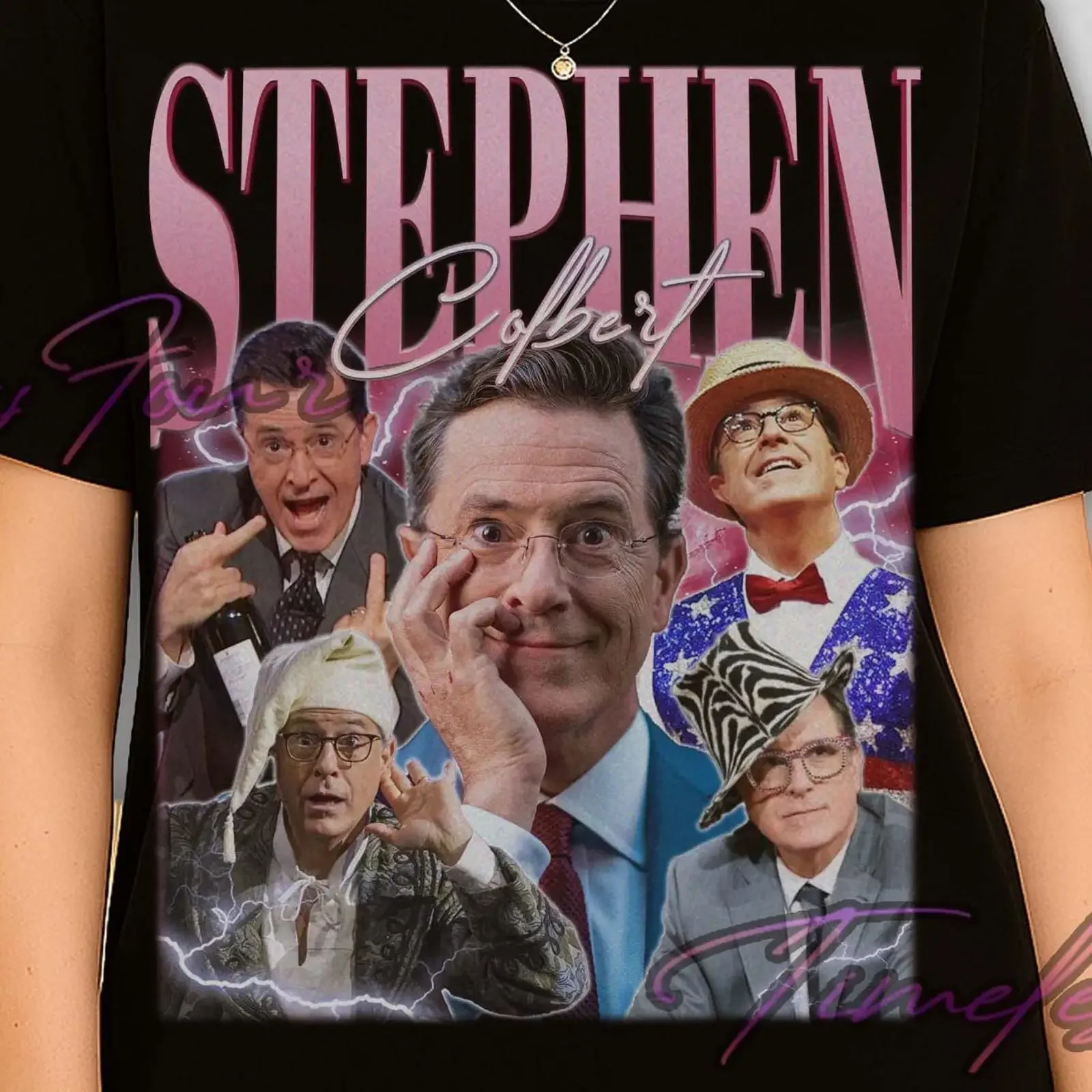Camiseta Retro Vintage de Stephen Colbert, Estilo Años 90, Merchandising para Fans de Comediões, Ropa Casual Urbana, Lavada, Suave y a la Moda