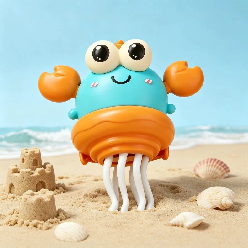 Kids Electronic Pet Toys Electric Dancing Crab Baby Crawling Toys Toddler Interactive Toys Tummy Time Gifts Stress-Relief Toy