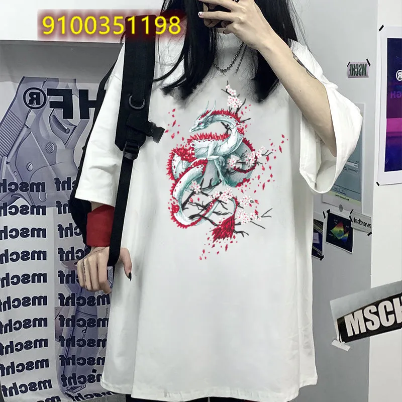 Women's Dragon T-Shirts Tops Tshirt Woman Harajuku T Shirt Women Casual Chinese Graphic aesthetic t shirts women 2022