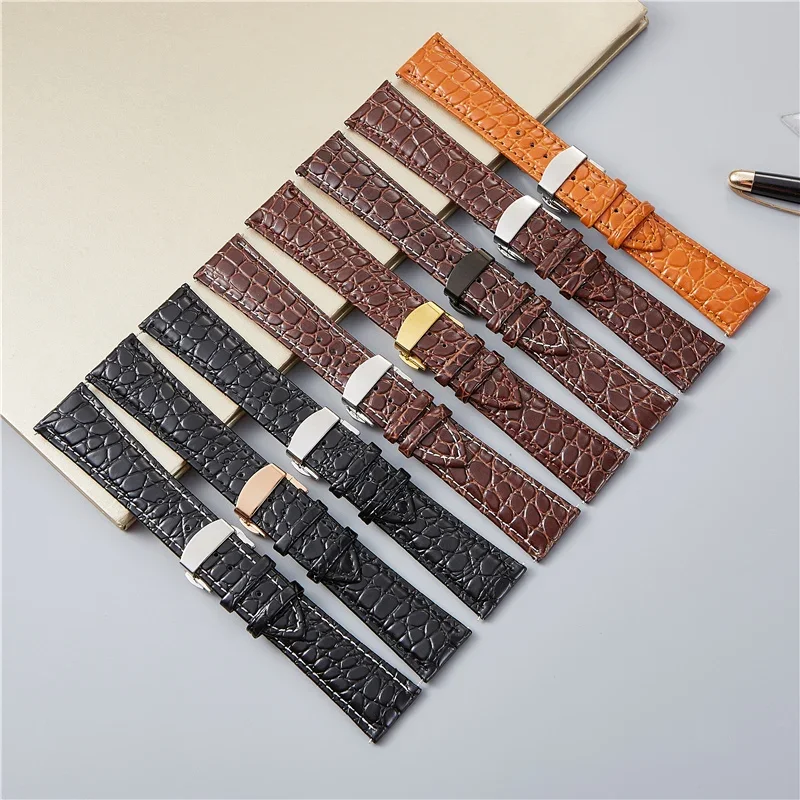 Crocodile Design Leather Watchbands 18mm 20mm 22mm 24mm Watch Accessories Wrist Straps for Samsung Galaxy Gear S3 Active 2