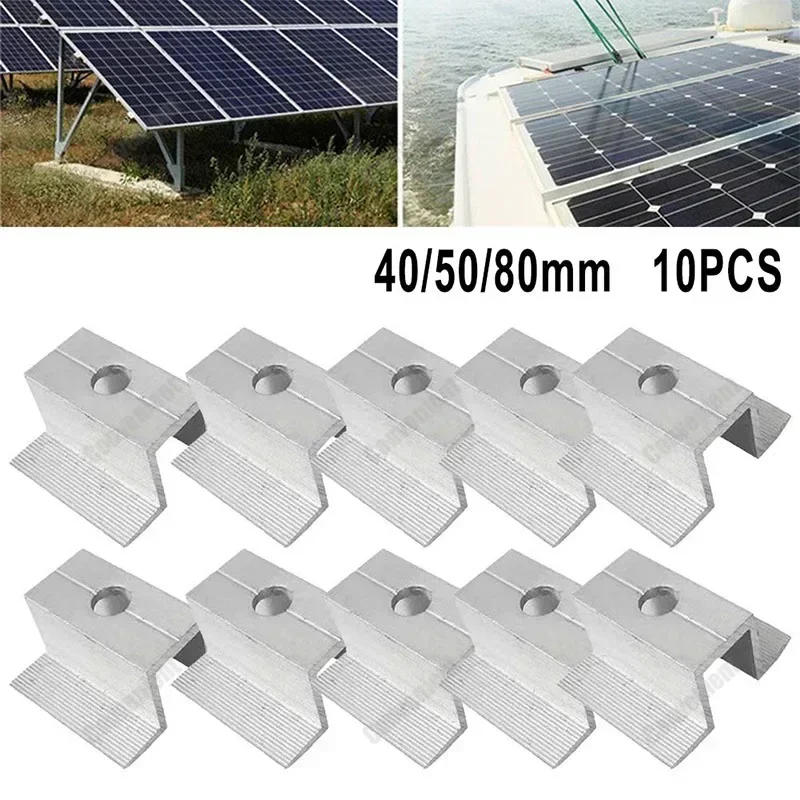 

10pcs Solar Middle Clamp For Solar Panel Thickness 25-50mm Aluminum Alloy Photovoltaic Bracket Solar Panel Accessories 2025 New