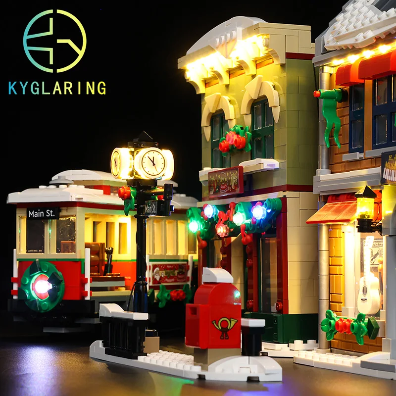 Kyglaring Led Lighting Set For 10308 Christmas High Street (Not Included Building Blocks) Holiday Decoration DIY