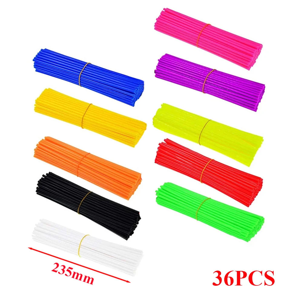 36 Pcs One Pack MTB Wheel Rim Spoke Shrouds Skins Covers Mountain Bike Optional Color Decoration Spoke Pipe