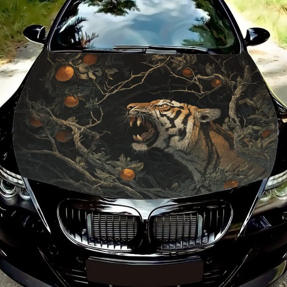 

Ferocious Tiger Car Hood - Self-Adhesive, Waterproof & Scratch-Resistant Sticker, Perfect For Vehicle Customization & Gifts For