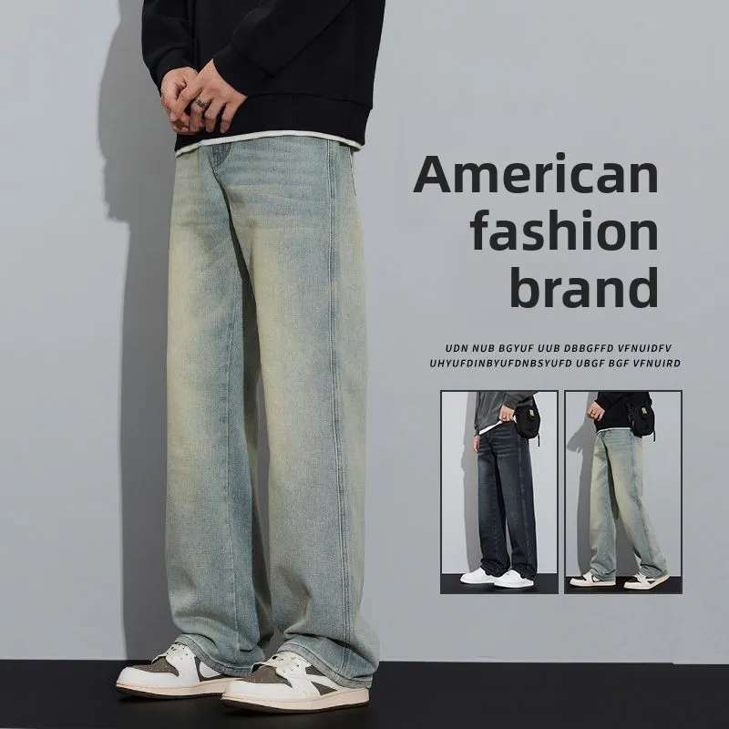 

Men's Ripped Jeans Baggy Denim Pants Elasticity Street Trousers Men Hip Hop High Quality Pants Wear-resistant Causal Pant Autumn